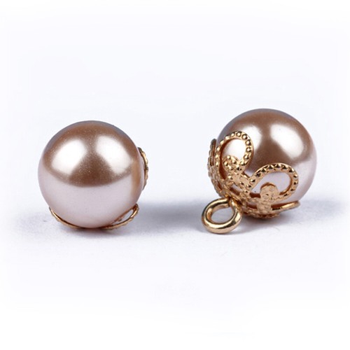 10Pcs Small Full Round Faux Pearl Ball Buttons for Wedding Sewing DIY Craft - Picture 13 of 26