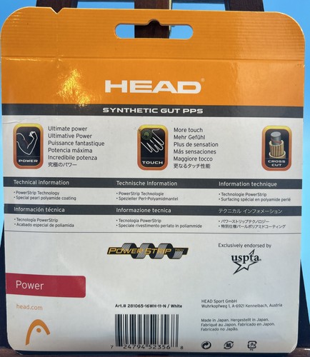 HEAD SYNTHETIC GUT PPS TENNIS STRINGS -1.34/ 16G -40FT - Picture 5 of 5