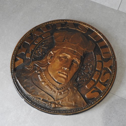 Rare Lithuanian Large Plaster Plaque Petras Rimša Vytautas The Great Ruler - Picture 12 of 23