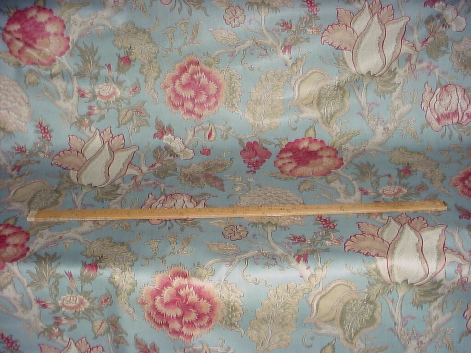 Tela de tapicería de algodón estampada de lago rosa con estampado Darwen Lee Jofa 2013131 15-3/8 años Foto 2 de 4