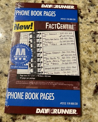 Day Runner - Phone Book Pages 3 7/8 X x 6 1/2  50 Pages