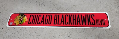 Chicago Blackhawks BLVD Wall Display 4 x 24 Street Sign Decoration ~ New!