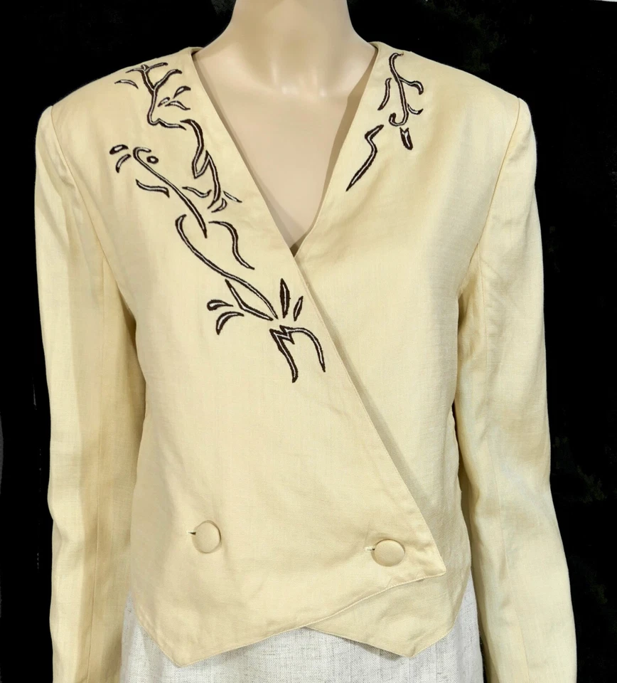 Vintage Rockabilly circa 60s Cropped Double Breasted Mixican Blazer Jacket L XL - Image 2 of 4