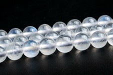 5MM Genuine Natural Transparent Rainbow Moonstone Grade AAA Round Loose Beads