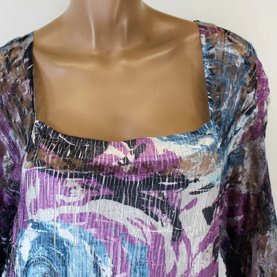 Komarov Woman Nordstrom Plus Size Lace Floral Stretch Pleated Dress 3X - Image 3 of 4