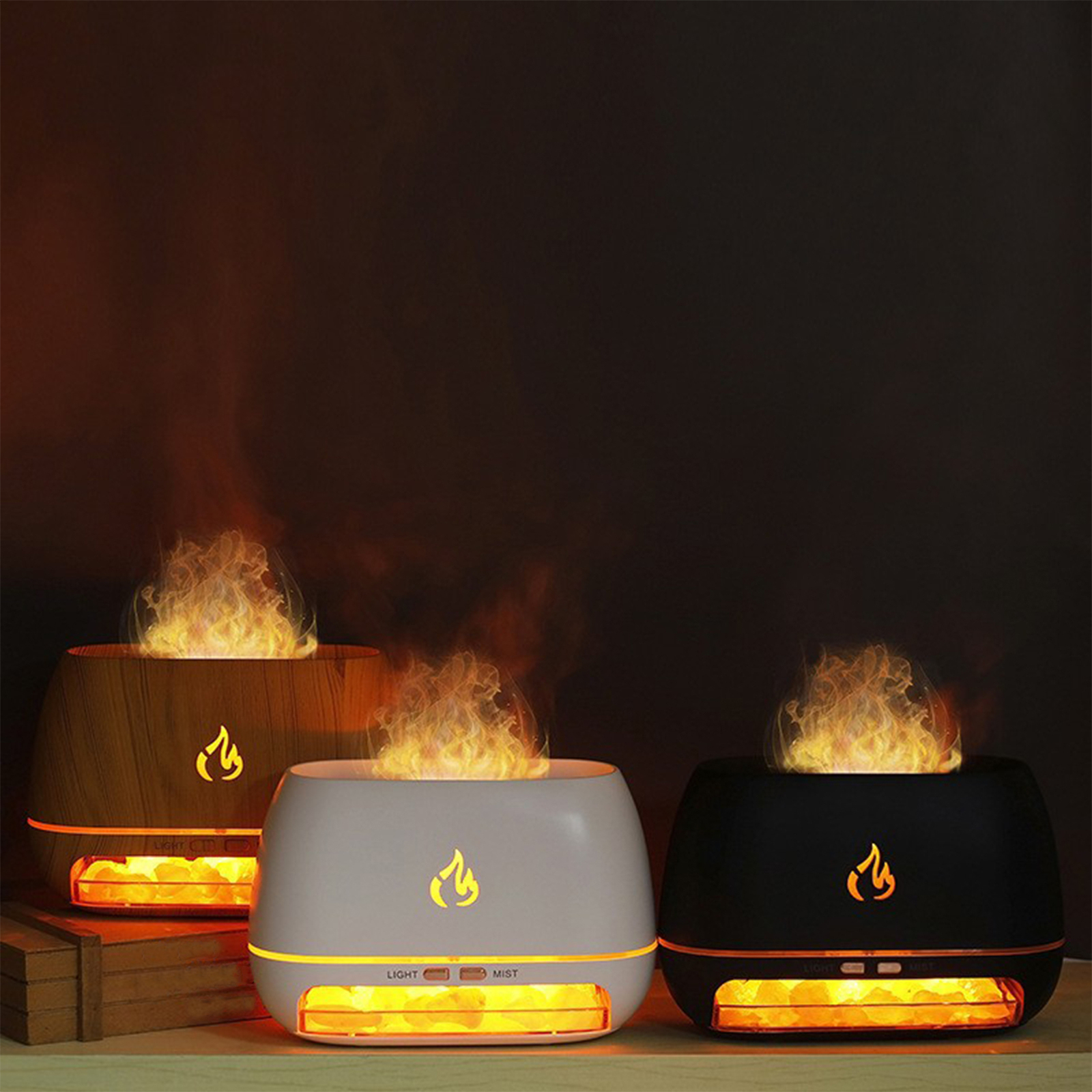 Essential Oil Diffuser Ultrasonic Aroma Cool Mist Humidifier Flame Home Decor-image