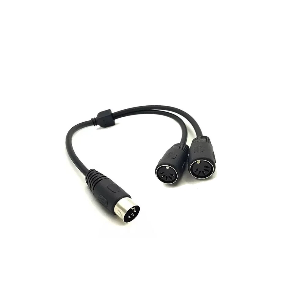 20cm 5 Pin MIDI DIN Y Splitter Cable Adapter 1 x Male Plug to 2 x Female Sockets - Image 2 of 4