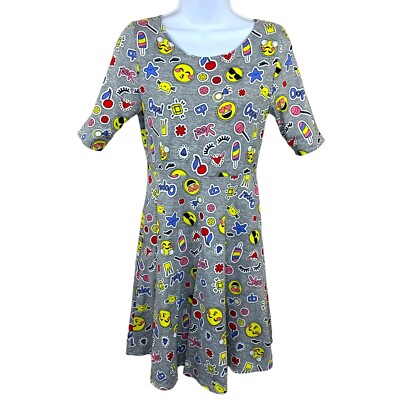 blue dress emoji Lola and The Boys Pinkie Happy Emoji Dress
