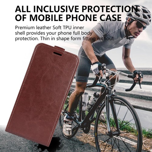 Vertical UP Down Flip Leather card slots Case For Motorola Moto G24 Power 2024 - Picture 5 of 27