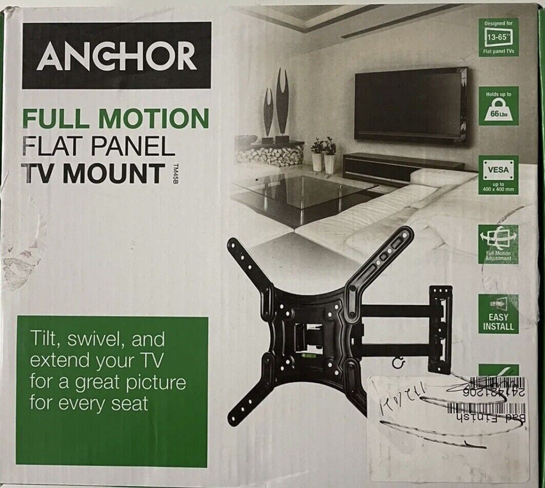 Anchor-Full Motion FLAT PANEL TV Wall Mount GPX TV Wall