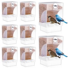 8 Pcs No Mess Bird Feeder Automatic Bird Feeder for Cage Bulk Parrot Food Con...