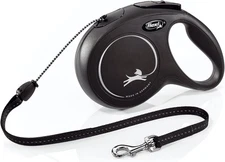 FLEXI New Classic Cord Retractable Dog Leash Medium - 26 Feet (Cord), Black 