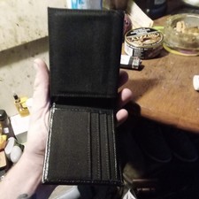 Harley-Davidson Men's Patch Cotton Canvas & Leather Bi-Fold RFID Wallet - Black