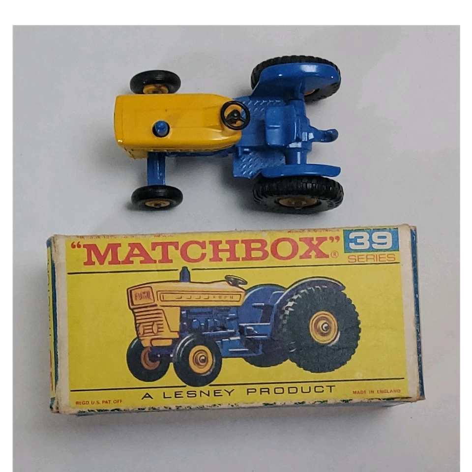 Matchbox 39 Series Ford Tractor Diecast Blue Yellow with Original Box - Image 1 of 4