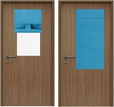 Jlong 1 Pcs Classroom Door Window Cover Curtains 10W x 40L (Pack of 1), Blue 