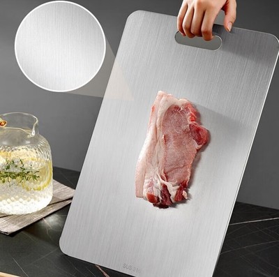 NEW 316L Stainless Steel Large 9x13.5in Double Sided Cutting Board Meat Fish Veg