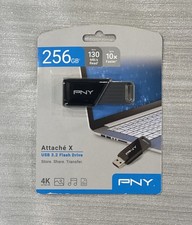 NEW PNY 256GB Attaché X USB 3.2 Gen 1 Flash Drive 256GB, Black and Gray