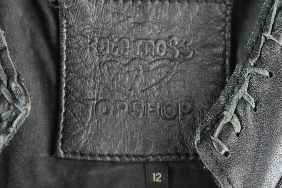 Chaqueta de motociclista de cuero negra KATE MOSS TOPSHOP talla Uk 12 para mujer informal al aire libre Foto 4 de 4