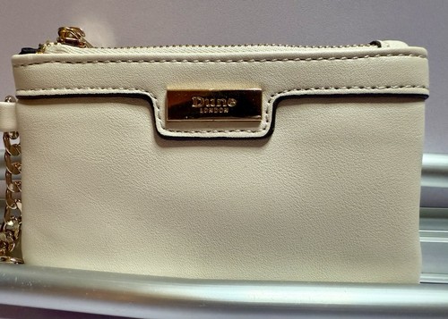 Portamonete Dune London piccolo beige chiaro cambio ferramenta oro con clip catena - Foto 2 di 6