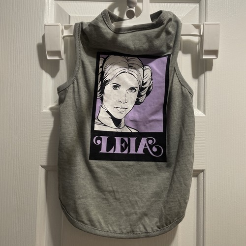Star Wars Prinzessin Leia Hund Tank Top T-Shirt Gr. M grau & lila leicht
