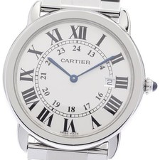 CARTIER RONDE SOLO LM W6701005 36mm SS Silver Dial Date Quartz #C459 6