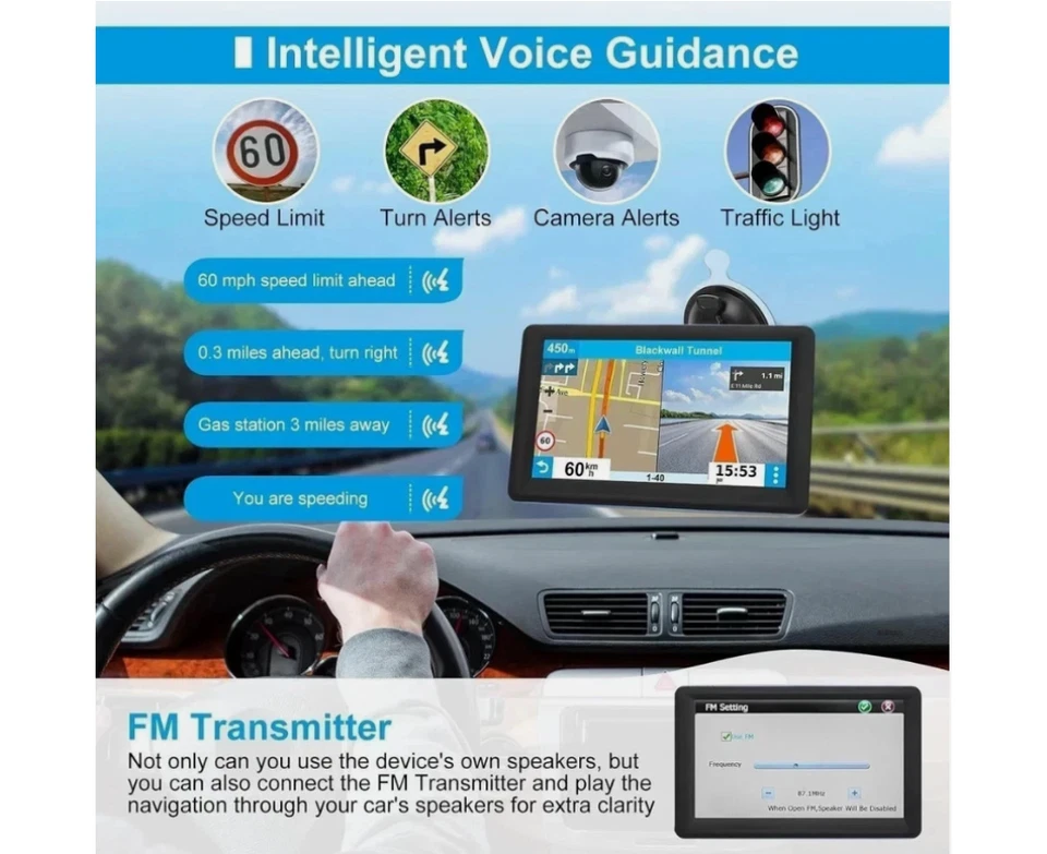 Garmin Car Truck GPS Navigation 7 Inch Touch Screen 2025 Maps Spoken Direction - Image 4 of 4