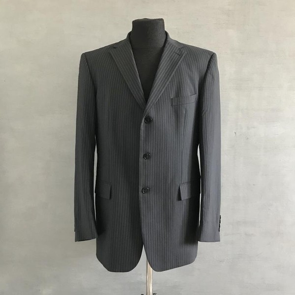 Men Strellson Suit Black Wool 42 / XL / 50 #1VQG
