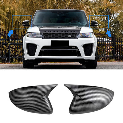 Pair For Range Rover Vogue L405 2013-2021 Carbon Look Side Mirror Covers Caps