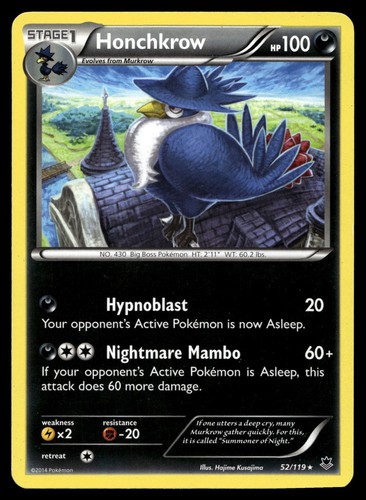 Honchkrow 52/119 XY - Phantom Forces Pokemon Card