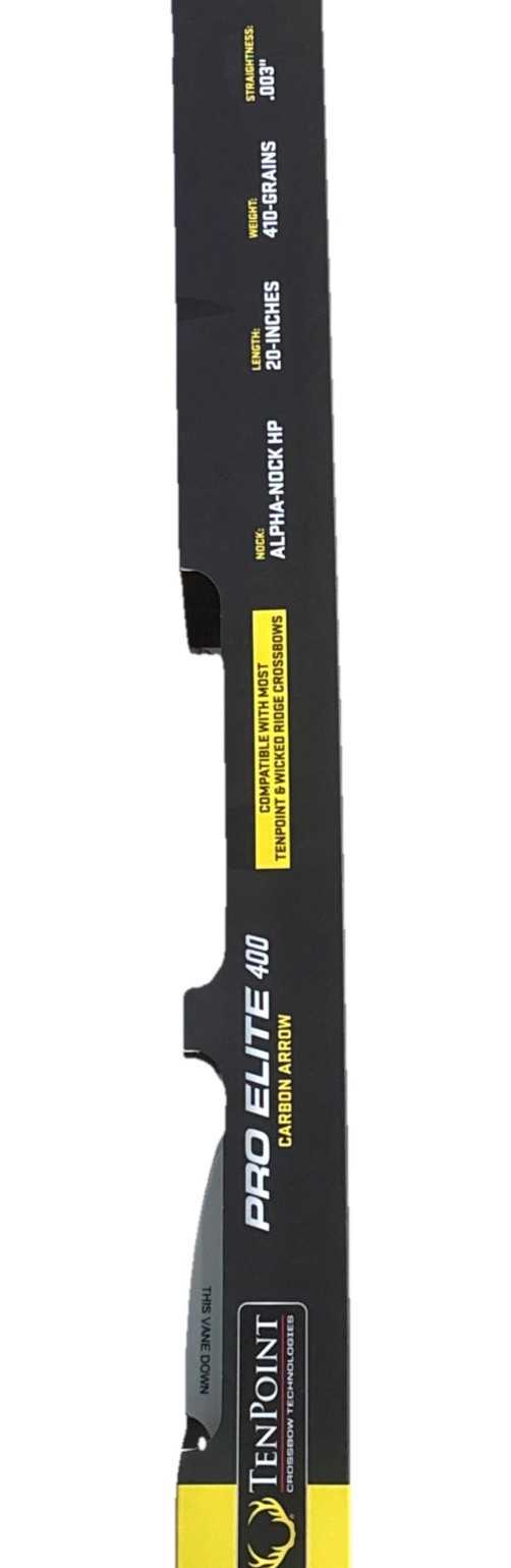 TenPoint Pro Elite 400 w/Alpha-Nock HP 20 inch Crossbow Bolts, 6pk