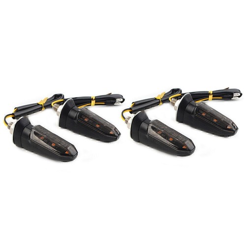 4x Universal Motorcycle Smoke LED Turn Signal Indicator Amber Blinker Light Lamp - Foto 3 di 10