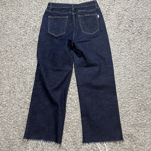 Oliver Logan Aberdeen Jeans Damen 30x26 Denim Dark Wash Wide Leg Crop Raw Hem - Bild 2 von 13