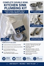 Complete Double Bowl Kitchen Sink Plumbing Kit
