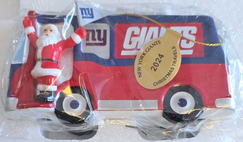 New York Giants Christmas Ornament Santa Claus Travels 2024 Holiday Football