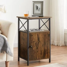 Modern End Storage Cabinet and Drawer Bedside Sofa Table,Large Capacity Night...