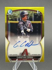 2023 Bowman Chrome CHRISTIAN CERDA 1st Auto YELLOW Refractor /75 Rookie RC