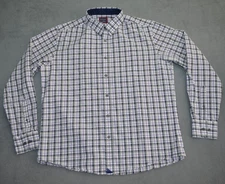 UNTUCKit Men's Long Sleeve Cotton Button Up Shirt Size Large Gingham Check
