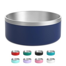 40oz Blue Stainless Steel Dog Bowl Insulated Non-Slip Pet Water Food Dish