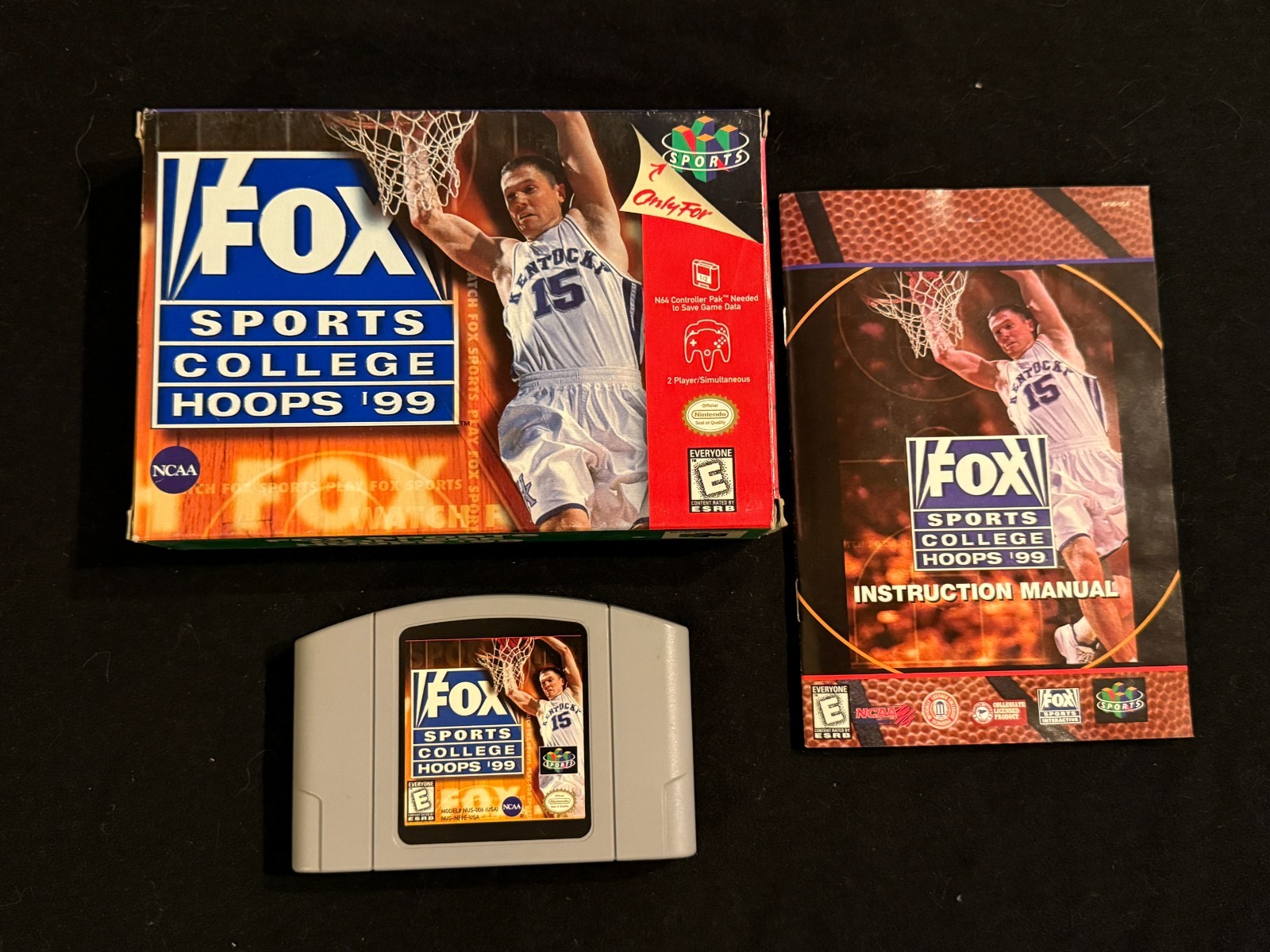 Fox Sports College Hoops '99 (Nintendo 64, 1998) Box Manual Complete CIB N64