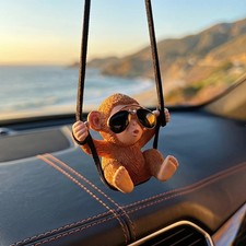 Funny Monkey Car Hanging Ornament Rearview Mirror Interior Decoration