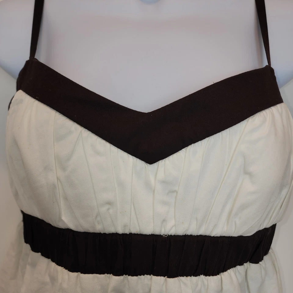 Vestido Babydoll Vintage Y2K Jr 3 Marrón Amarillo Bordado Boho Hada Suave Grunge Foto 4 de 4