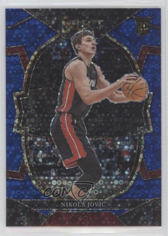 2022-23 Panini Select Concourse Blue Disco Prizm 21/25 Nikola Jovic #91 1b8