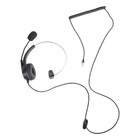 4-Pin RJ11 Monaural Corded Call Center Telephone Headset Headphone BK
