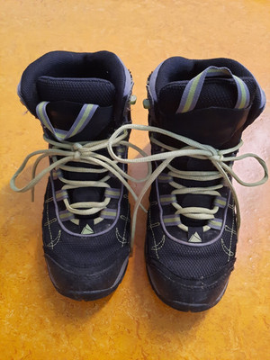 DACHSTEIN * Trekkingstiefel * Kinder Größe 37 * schwarz grau gelbgrün * Wandern