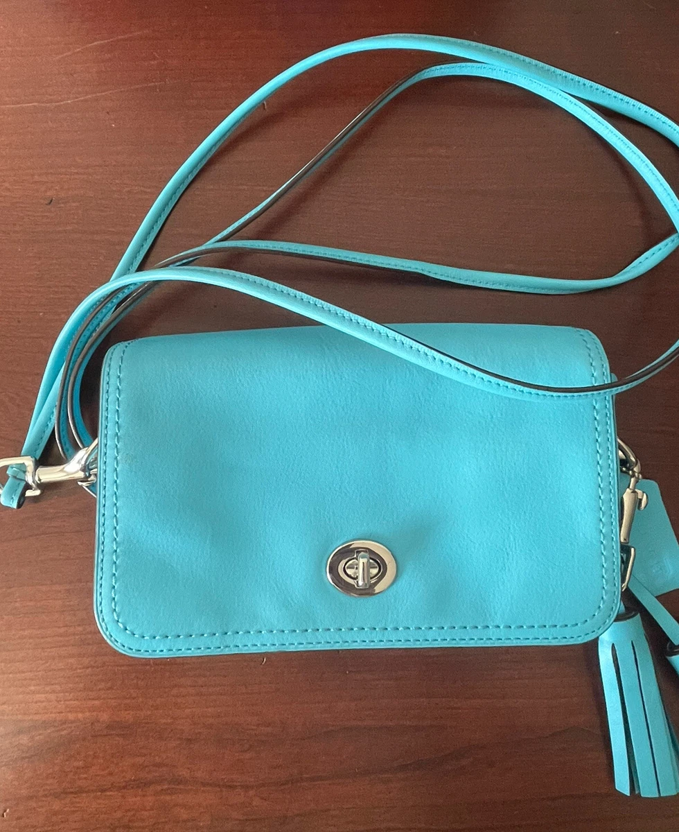 Coach Legacy Turquoise Leather Penny Crossbody Small Shoulder Bag  K1276-19914