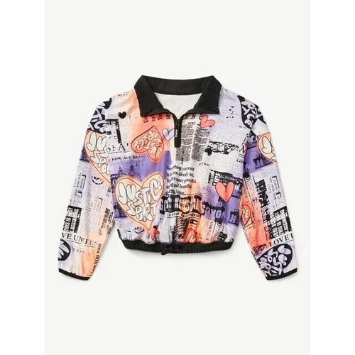 Justice Girls size XS 5-6 Jsport Half Zip Pullove color black multicor NWT - Picture 17 of 19