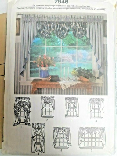 Curtains Swag Country Window Simplicity 7946 Craft Sewing Pattern Jiffy 6 UC - Picture 4 of 4
