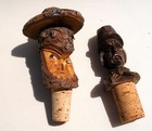 Antique Hand Made Wooden Carved and painted Corks