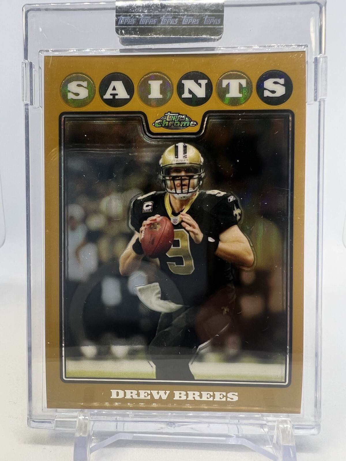 2008 Topps Chrome Drew Brees TC1 Uncirculated Gold Refractor /199 Saints
