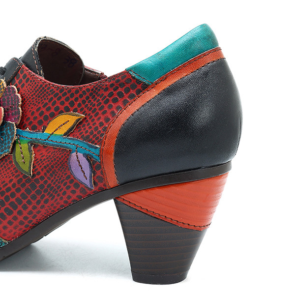 Patrón de impresión de estilo con cordones Bombas de cuero cuero cuero con flores de z 3fd174 Patrón de impresión de estilo con cordones Bombas de cuero cuero cuero con flores de z 3fd174